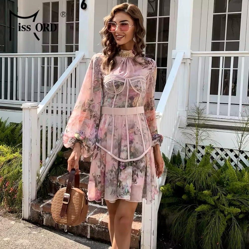 iss ORD Floral Pastel Mini Dress